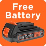Free Black & Decker 2Ah Battery with 18V Tools