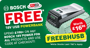 Free Bosch 18v USB Powerbank Battery Adaptor with Any 18v Purchase
