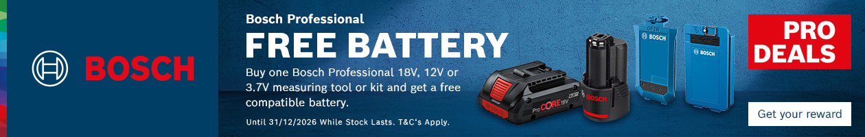 Bosch Professional Claim a Free Battery with Measuring Tools Bosch Professional Claim a Free Battery with Measuring Tools