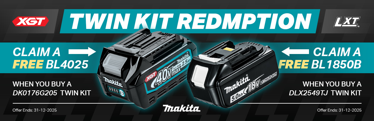 Makita Twin Kit Free Battery Redemption