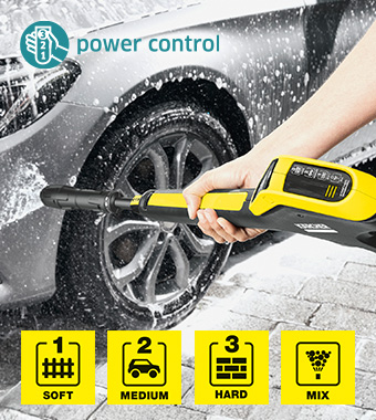 Power Control Function - greater
control over cleaning power and
helps protect delicate surfaces. Karcher K 4 POWER CONTROL FLEX CAR and HOME Pressure Washer Vario Power Dirt Blaster