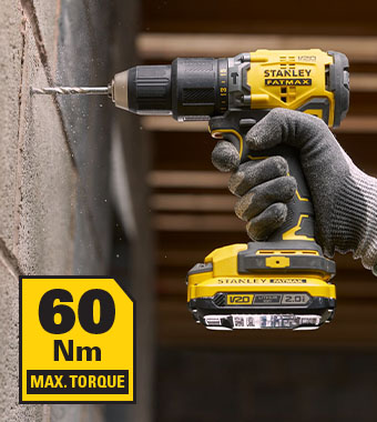 Stanley FatMax V20 18v Cordless Torque 60Nm Combi Drill dual-speed SFMCD715