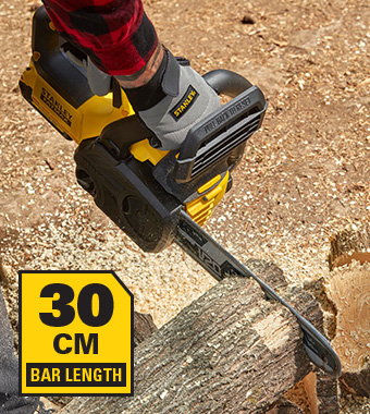 30cm bar length Stanley FatMax V20 18v Cordless Chainsaw SFMCCS630M1 Lightweight compact