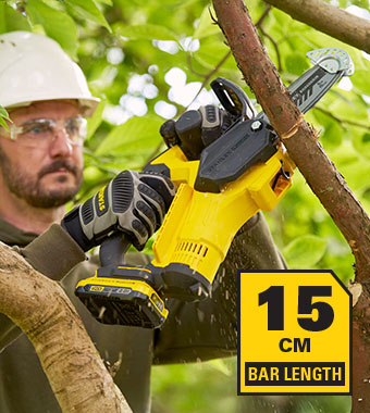 Compact chainsaw with 15cm bar Stanley FatMax V20 18v Cordless Mini Pruning Compact Chainsaw 15cm Oil-free operation SFMCPS415