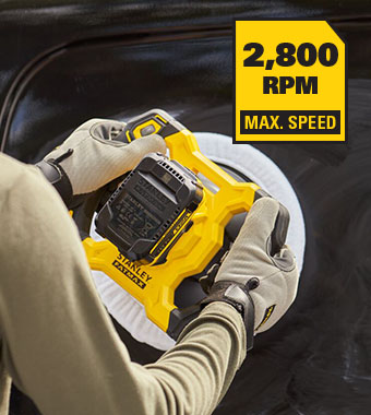 Delivers up to 2,800 RPM for a range of polishing and buffing applications