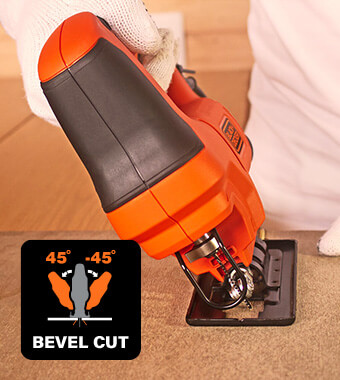 Base can be bevelled up to 45 degrees. Black Decker BES602 Electric Jigsaw Bevel
