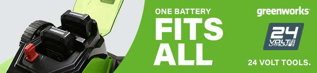 One Battery Fits All
Greenworks 24 Volt Cordless Tools Greenworks G24X2LM41K 48v Cordless Rotary Lawnmower 410mm