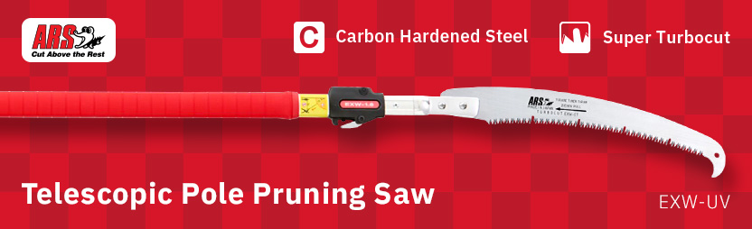 ARS EXW-UV Telescopic Superturbocut Pole Pruning Saw ARS EXW-UV Telescopic Pole Pruning Saw Curved SUPER TURBOCUT Blade