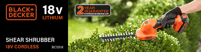 Black & Decker
18v Cordless Pressure Washer
BCSS18 Black Decker BCSS18 18v Cordless Pressure Washer