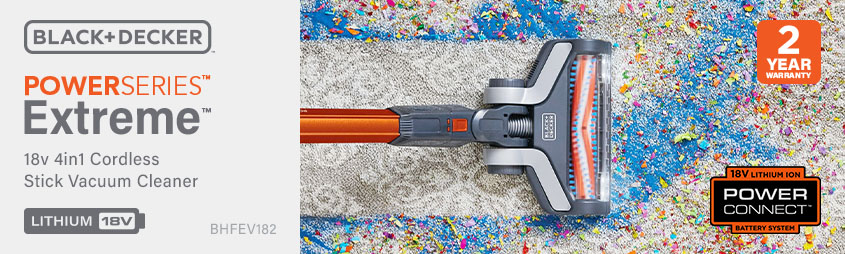 Black and Decker BHFEV182 18v PowerConnect Cordless POWERSERIES Extreme Stick Vacuum Cleaner