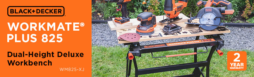 BLACK+DECKER Workmate Plus 825 dual-height deluxe workbench, 2-year warranty
