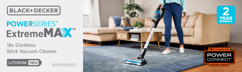 BlackDecker BHFEB520D1 18v PowerConnect Cordless PowerSeries ExtremeMAX Stick Vacuum Cleaner