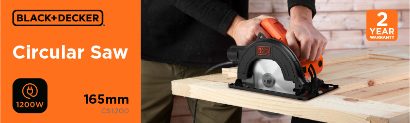 Black and Decker CS1200
Circular Saw 165mm Black Decker CS1200 Circular Saw