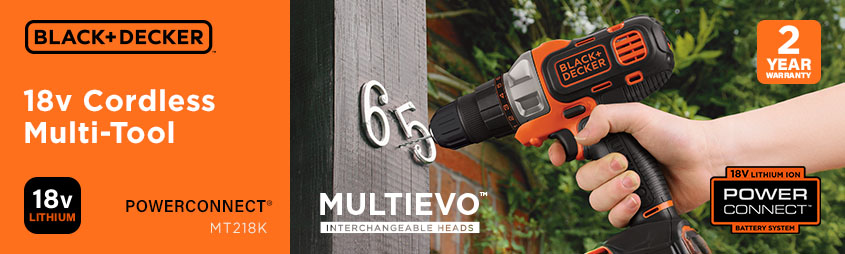 Black and Decker MT218K MULTIEVO
18v Powerconnect Cordless Multi-Tool Black Decker MT218K MULTIEVO 18v Powerconnect Cordless Multi-Tool