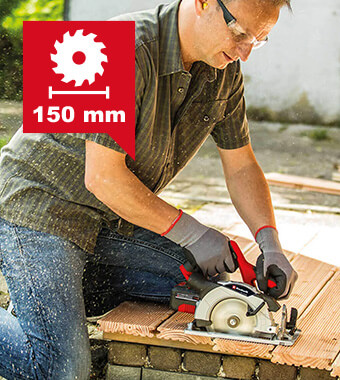 150mm Saw Blade Diameter
48mm Maximum Cutting Depth Einhell TE-CS 18-150 Li Cordless Circular Saw 150mm diameter blade
