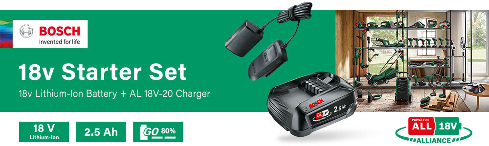 Bosch 18v Cordless Li-ion PBA Battery
2.5ah and AL 18V-20 Charger Pack Bosch Li-ion Battery PBA 2.5ah AL18V-20 Charger Pack 18v Cordless