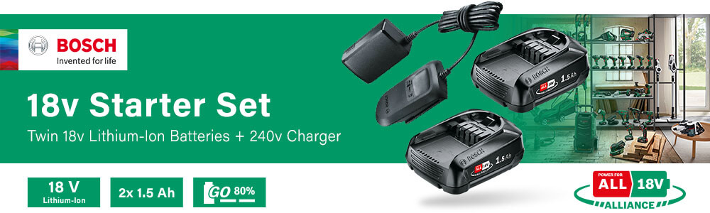 Bosch Li-ion Twin PBA 1.5ah Batteries AL 1810 CV Charger Pack 18v Cordless