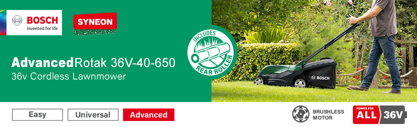 Bosch ADVANCEDROTAK 36V-40-650 36v Cordless Rotary Lawnmower 400mm P4A PowerForAll Bosch ADVANCEDROTAK 36V-40-650 36v Cordless Rotary Lawnmower 400mm