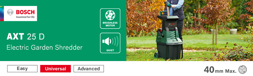 Bosch AXT 25 D Drum Garden Shredder Bosch AXT 25 D Drum Garden Shredder brushless motor