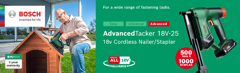Bosch AdvancedTacker 18V-25 P4A 18v Cordless Tacker Nailer and Stapler