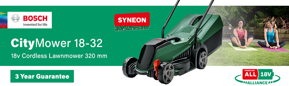 Bosch CITYMOWER 18-32
18v Cordless Rotary Lawnmower 320mm Bosch CITYMOWER 18-32 18v Cordless Rotary Lawnmower 320mm