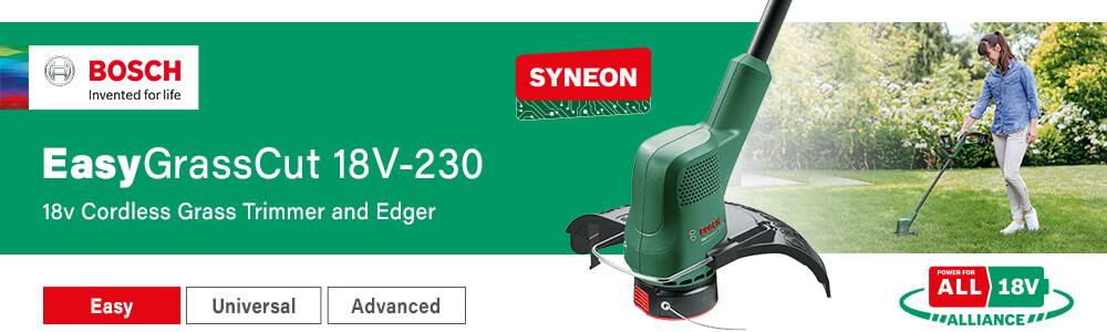 Bosch EASYGRASSCUT 18V-230
18v Cordless Grass Trimmer and Edger 230mm Bosch EASYGRASSCUT 18V-230 18v Cordless Grass Trimmer Edger 230mm
