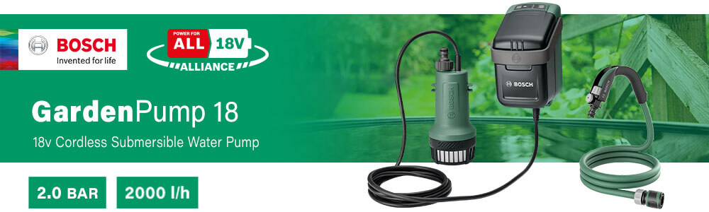 Bosch GARDENPUMP 18 18v Cordless Submersible Water Pump
