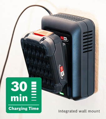 Bosch PowerForAll P4A 18v Cordless Li-ion Battery 1.5ah and Fast 4.4A charging current Charger Integrated Wall Mount