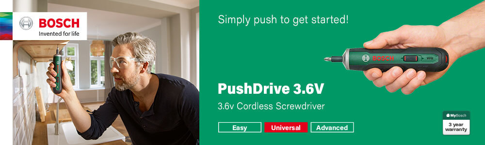 PushDrive 3.6v
Cordless Screwdriver Bosch PushDrive 3.6v Cordless Screwdriver