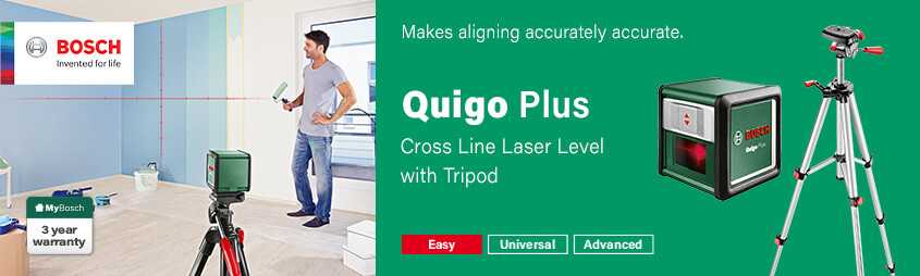 Bosch 0603663602 QUIGO Plus Self-Levelling Cross Line Laser Level Tripod