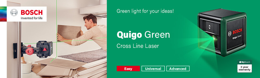 Bosch Quigo Green
Self-Levelling Cross Line Laser Level Bosch Quigo Green Self Levelling Cross Line Laser Level