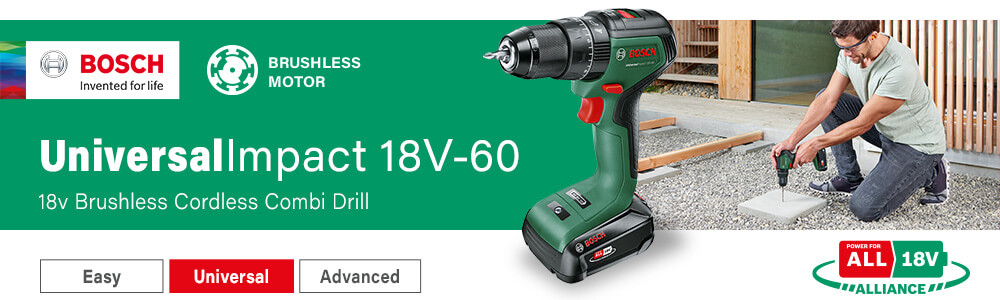 Bosch UNIVERSALIMPACT 18V-60
18v Brushless Cordless Combi Drill Bosch UNIVERSALIMPACT 18V-60 18v Brushless Cordless Combi Drill