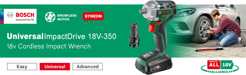 PowerForAll Bosch UNIVERSALIMPACTDRIVE 18V-350 P4A 18v Cordless Impact Wrench