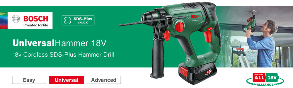 Bosch UniversalHammer 18v
Cordless SDS-plus Hammer Drill Bosch UniversalHammer 18v Cordless SDS Drill
