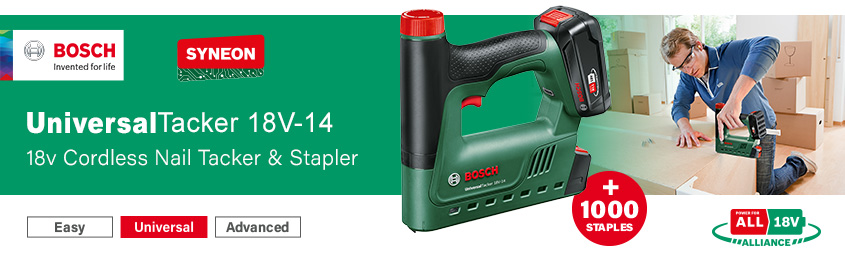 Bosch UniversalTacker 18V-14 P4A 18v Cordless Nail Tacker Stapler