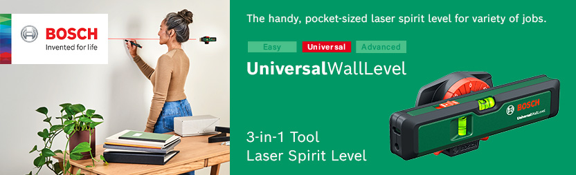 Bosch UniversalWallLevel Laser Spirit Level 0603663jz0 3-in-1 tool