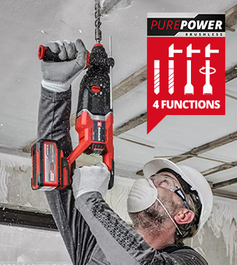 Max Torque (hard): 120 Nm Einhell Professional TP-HD 18/26 D Li BL 18v SDS-Plus Hammer Drill