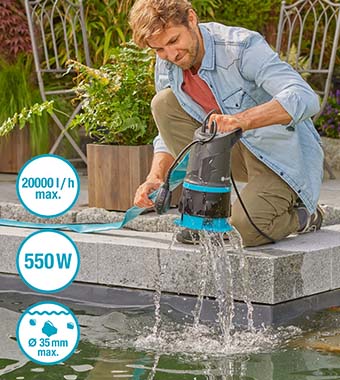 Gardena 20000 BASIC 2in1 Submersible Water Pump floating switch stainless steel drainage flood