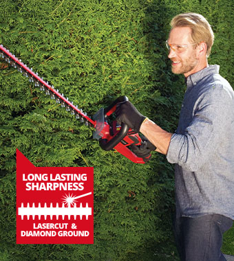 Einhell GE-CH 18/60 Li 18v Cordless Hedge Trimmer laser-cut diamond-ground steel blades 60cm