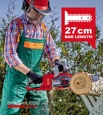 High-quality OREGON quality blade and the robust
OREGON saw chain enable a cutting length of 27 cm. Einhell FORTEXXA 18-30 18v Cordless Chainsaw OREGON saw chain