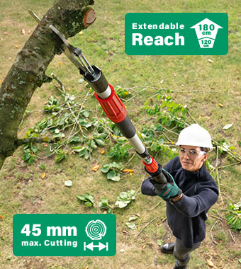 Bosch ADVANCEDPRUNE 18V-45 P4A Cordless Extension Pole Tree Pruner Power Pruning Shears