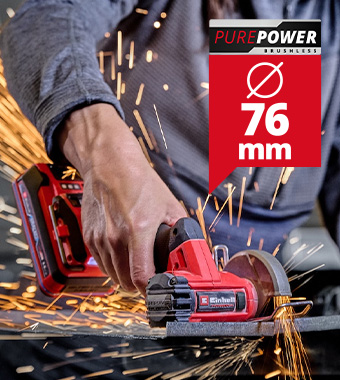 76mm max. disc diameter Einhell Pro TP-CO 18/76-C Li BL 18v Brushless Lightweight and compact Angle Grinder
