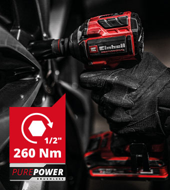 • Max Release Torque: 500 Nm
• Max Torque (Hard): 260 Nm Einhell Pro TP-CW 18/260-C Li BL 18v Brushless 1/2inch square drive Impact Wrench 260 Nm Torque