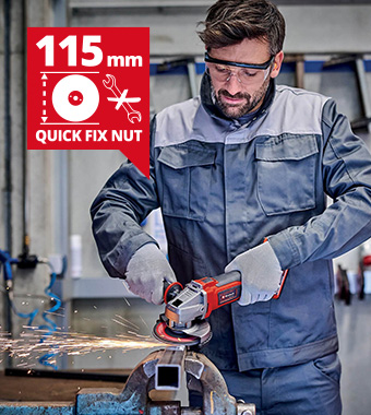 Einhell TE-AG-18-115-Q-Li 18v Cordless Quick Fix Angle Grinder
