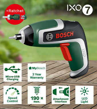 Bosch IXO 7 Cordless Screwdriver Ratchet Set light compact multitasker furniture assembling dismantling