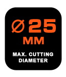 25mm Max. Cutting Diameter BCPP18 Cutting Diameter