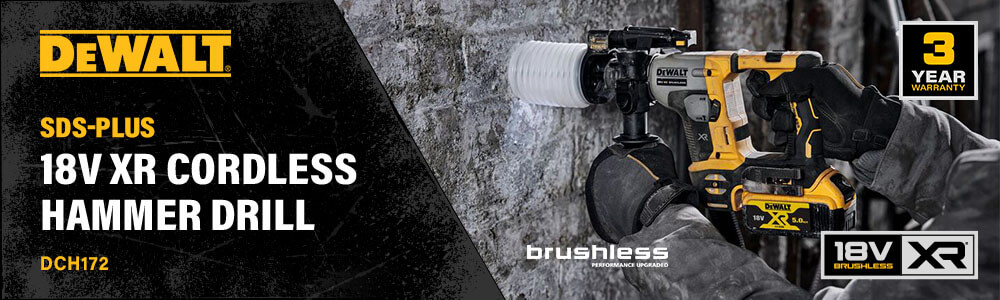 DeWalt DCH172 18v XR Cordless
Brushless Compact SDS-Plus Hammer Drill DeWalt DCH172 18v XR Cordless Brushless Compact SDS Plus Hammer Drill