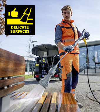 Suitable for fast cleaning of delicate surfaces. Karcher Professional TR 036 Eco!Booster Nozzle Easy!Lock efficient jet sustainable delicate facade fence vehicle painted wooden