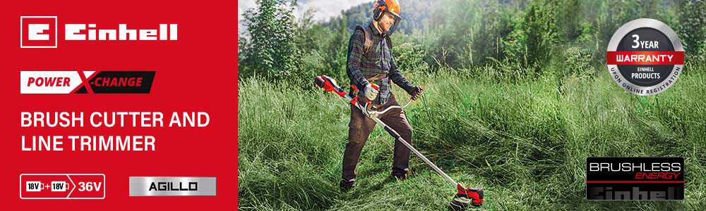 Einhell AGILLO 36/255 BL
36v Power-X-Change Cordless
Split Shaft Brush Cutter and
Line Trimmer 255/300mm Einhell AGILLO 36-255 BL 36v Cordless Split Shaft Brush Cutter Line Trimmer 300mm Power-X-Change