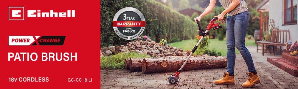 Einhell GC-CC 18 Li
18v Power-X-Change Cordless
Patio Brush Einhell GC-CC 18 Li 18v Cordless Patio Brush Power-X-Change
